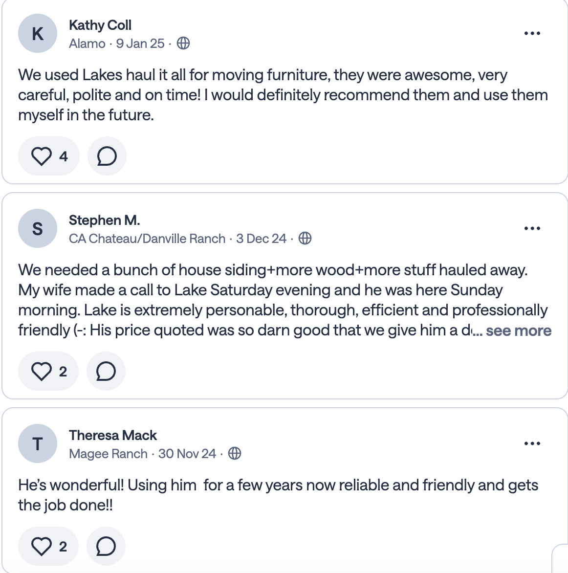 Reviews from Kathy Coll, Stephen M., and Theresa Mack