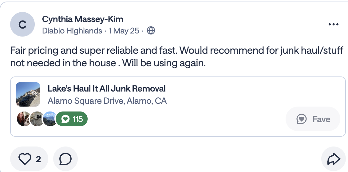 Review from Cynthia Massey-Kim in Diablo Highlands