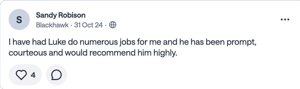 Review from Sandy Robison in Blackhawk